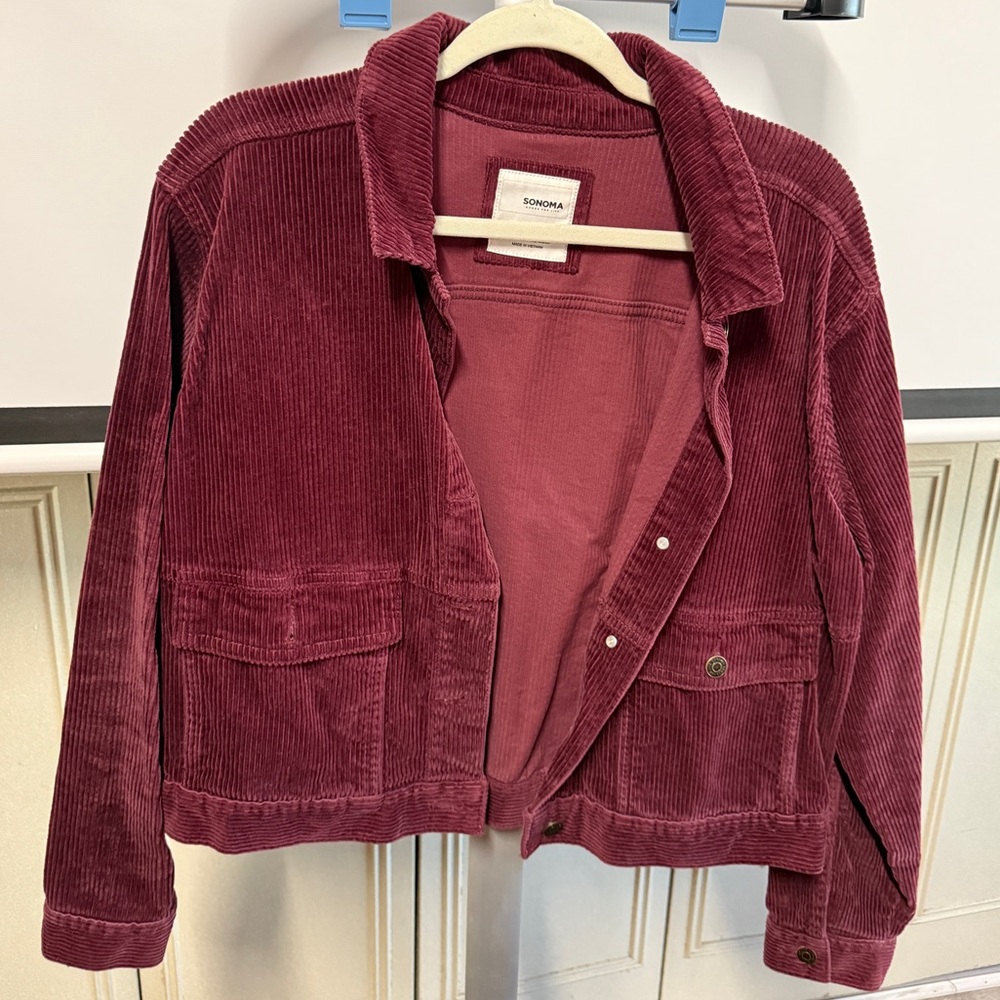 Sonoma Burgundy Corduroy Utility Jacket